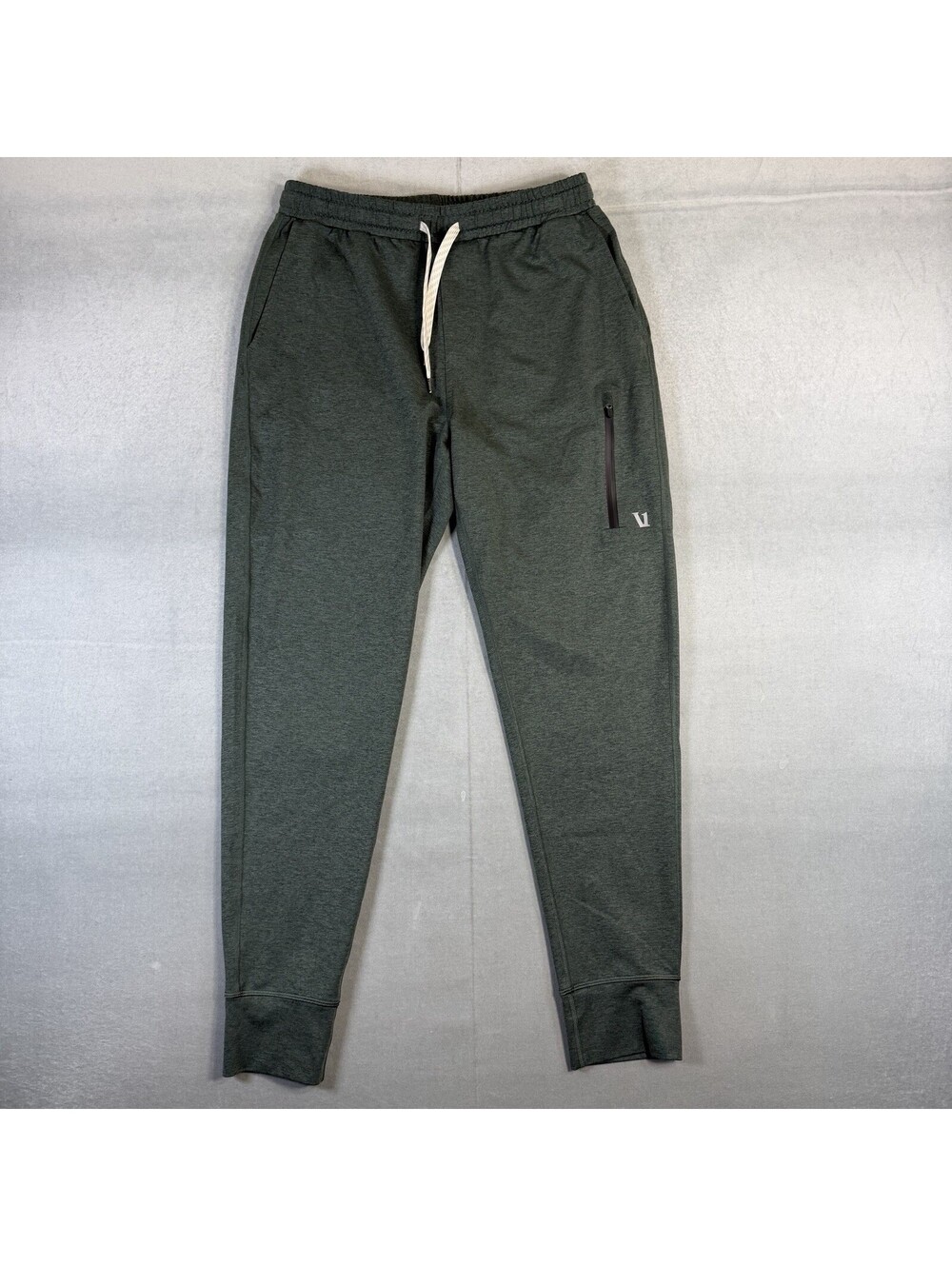 Vuori Sunday Performance Jogger Pants Men’s Small Green Heather Zip Pocket V416